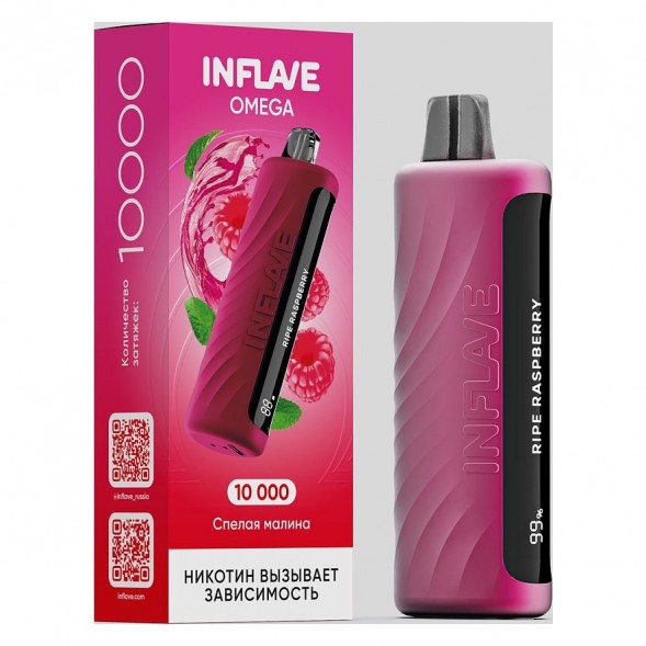 INFLAVE OMEGA - Спелая Малина (Ripe Raspberry, 10000 затяжек) купить в Екатеринбурге