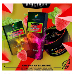 Табак Spectrum Hard - Basil Strawberry (Клубника Базилик, 100 грамм)