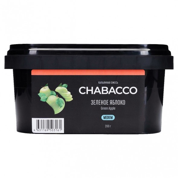 Смесь Chabacco MEDIUM - Green Apple (Зелёное Яблоко, 200 грамм) купить в Екатеринбурге