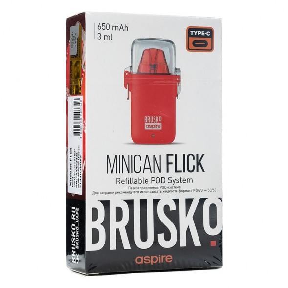 Электронная сигарета Brusko - Minican Flick (Красный) купить в Екатеринбурге