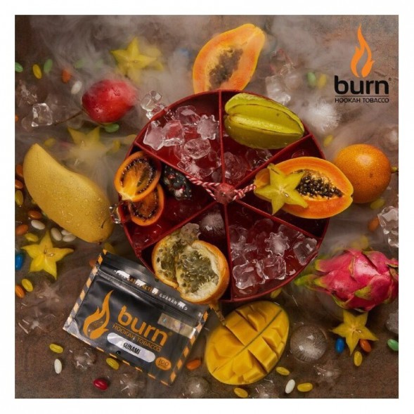 Табак Burn - Tsunami (Тропические Фрукты со Льдом, 100 грамм) купить в Екатеринбурге