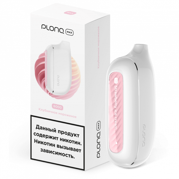 PLONQ MAX - Клубничное Мороженое (6000 затяжек) купить в Екатеринбурге