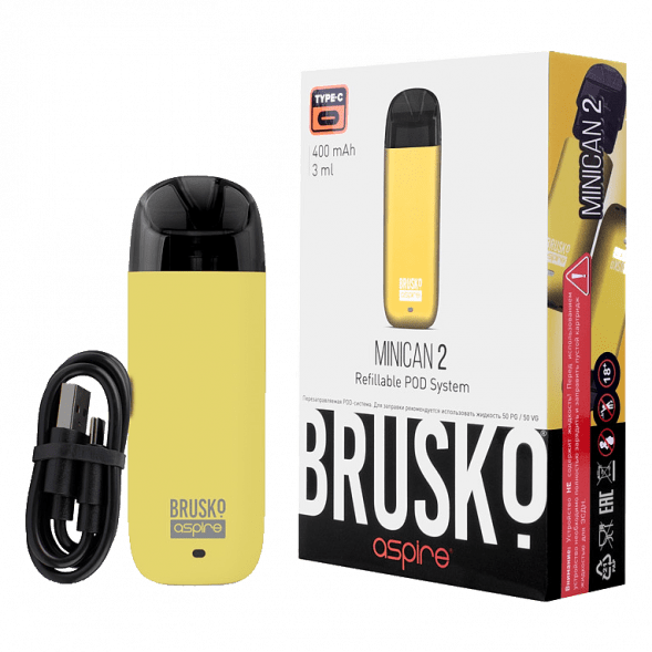 Электронная сигарета Brusko - Minican 2 (400 mAh, Жёлтый) купить в Екатеринбурге