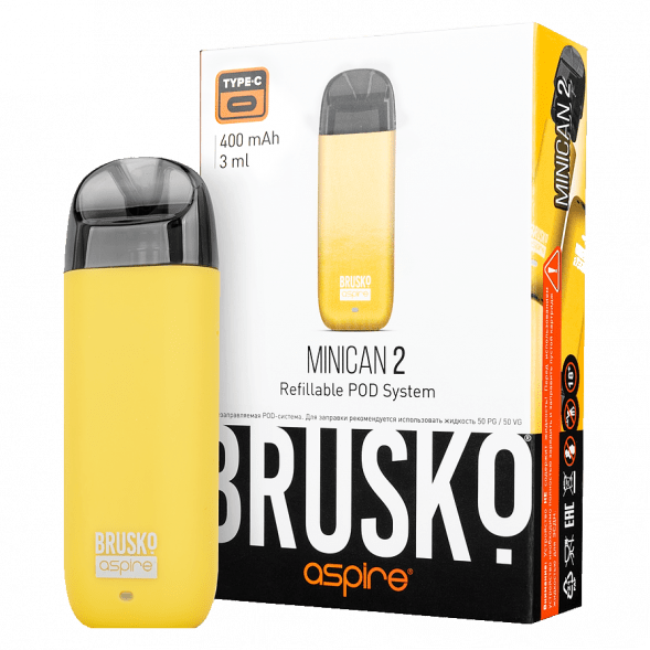 Электронная сигарета Brusko - Minican 2 (400 mAh, Жёлтый) купить в Екатеринбурге