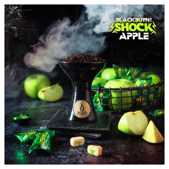 Табак BlackBurn - Apple Shock (Кислое Яблоко, 100 грамм) купить в Екатеринбурге