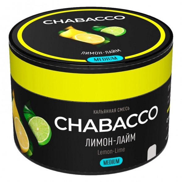 Смесь Chabacco MEDIUM - Lemon-Lime (Лимон - Лайм, 40 грамм) купить в Екатеринбурге