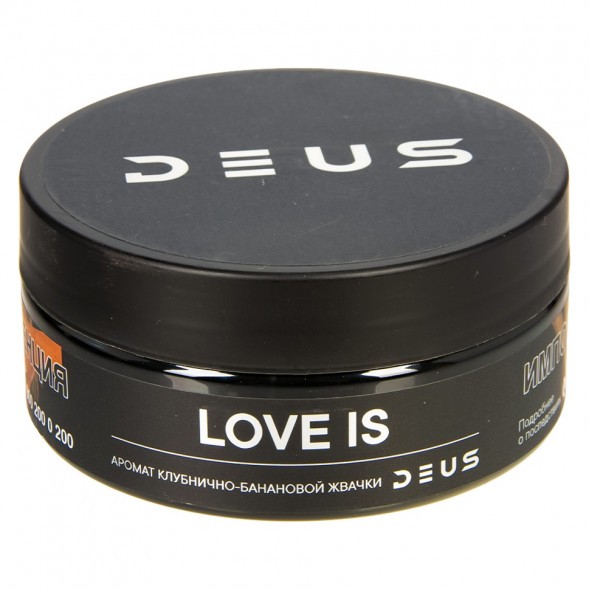Табак Deus - Love Is (Клубнично-Банановая Жвачка, 100 грамм) купить в Екатеринбурге