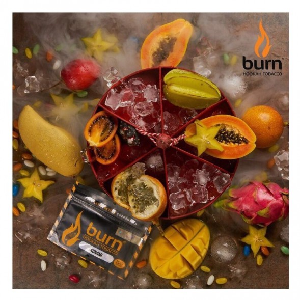 Табак Burn - Tsunami (Тропические Фрукты со Льдом, 25 грамм) купить в Екатеринбурге