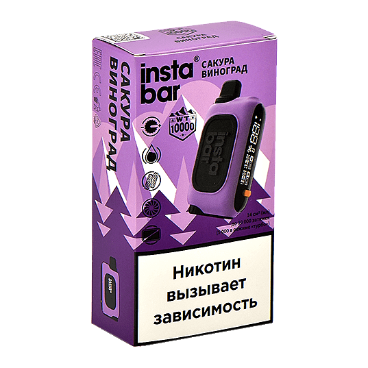 PLONQ INSTABAR WT - Сакура Виноград (Sakura Grape, 10000 затяжек) купить в Екатеринбурге