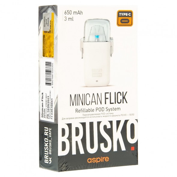 Электронная сигарета Brusko - Minican Flick (Белый) купить в Екатеринбурге