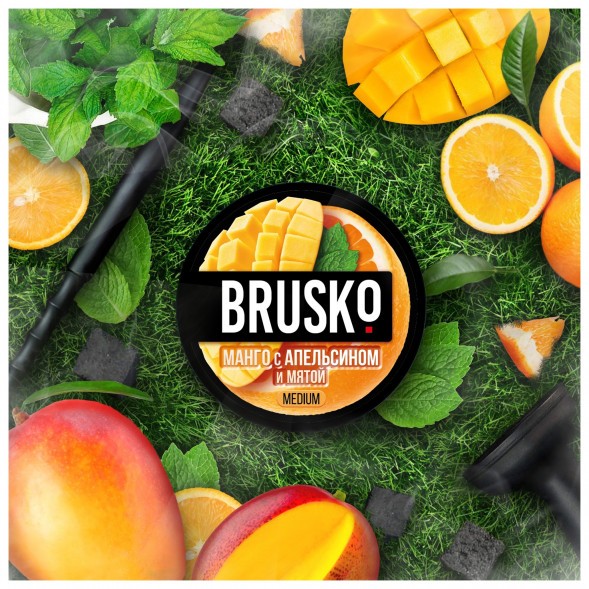 Смесь Brusko Medium - Манго с Апельсином и Мятой (50 грамм) купить в Екатеринбурге