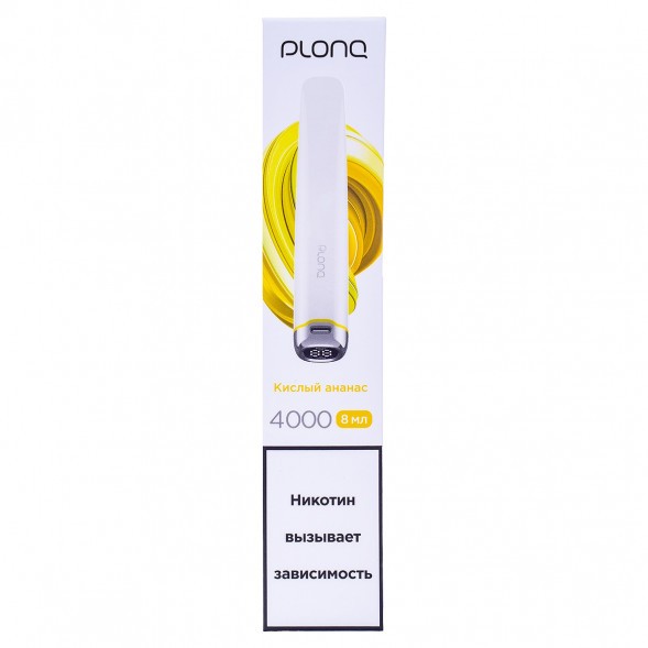 PLONQ PLUS PRO - Кислый Ананас (Sour Pineapple, 4000 затяжек) купить в Екатеринбурге