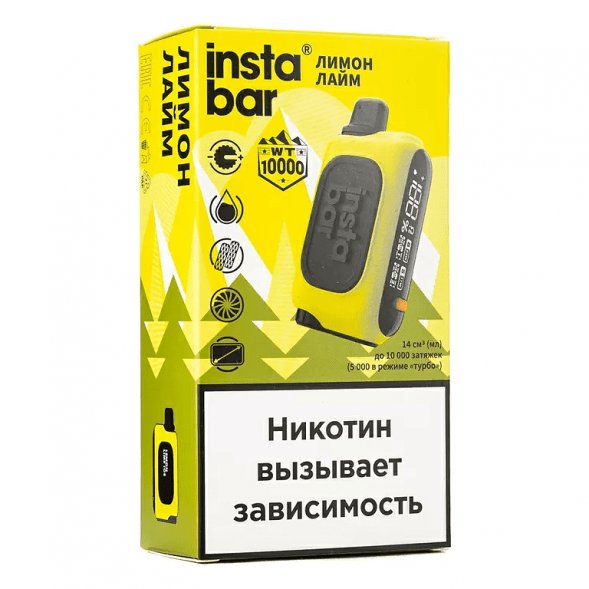 PLONQ INSTABAR WT - Лимон Лайм (Lemon Lime Ice, 10000 затяжек) купить в Екатеринбурге