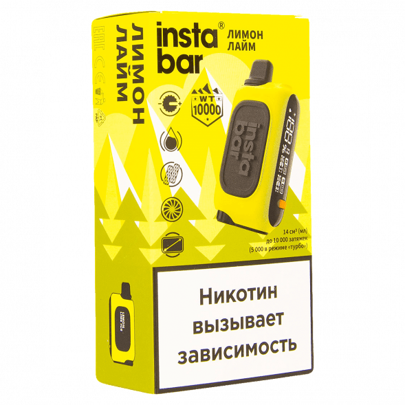 PLONQ INSTABAR WT - Лимон Лайм (Lemon Lime Ice, 10000 затяжек) купить в Екатеринбурге