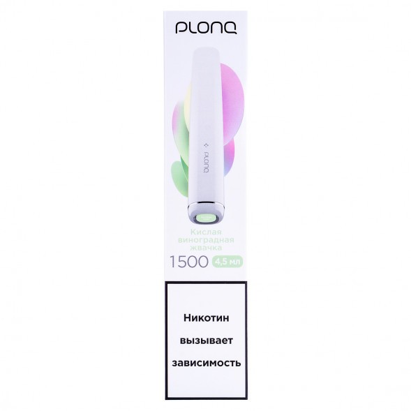 PLONQ PLUS - Кислая Виноградная Жвачка (1500 затяжек) купить в Екатеринбурге