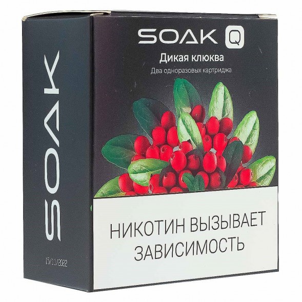 Картридж SOAK Q - Дикая Клюква (1500 затяжек х 2 шт.) купить в Екатеринбурге